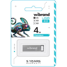 Флеш-драйв WIBRAND Chameleon 4GB 2.0 Silver (WI2.0/CH4U6S)