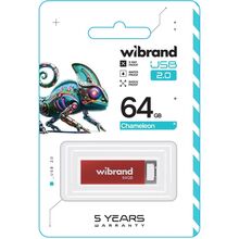 Флеш-драйв WIBRAND 64GB Chameleon Red (WI2.0/CH64U6R)