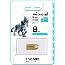 Флеш-драйв WIBRAND 8GB lynx Gold (WI2.0/LY8M2G)