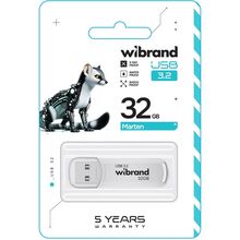 Флеш-драйв WIBRAND 32GB Marten White (WI3.2/MA32P10W)