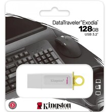 Флеш-драйв KINGSTON DataTraveler Exodia 128GB USB 3.2 White (KC-U2G128-5R)