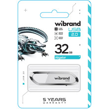 Флеш-драйв Wibrand Aligator 32GB USB 2.0 White (WI2.0/AL32U7W)