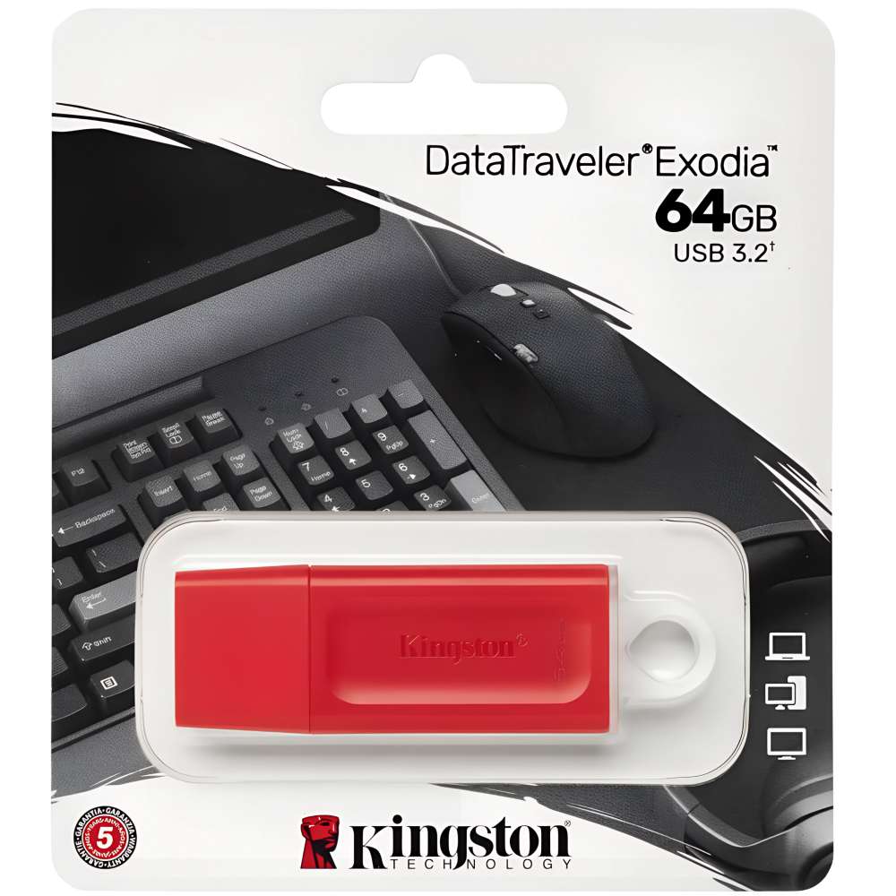 Флеш-драйв KINGSTON DT Exodia 64GB Red (KC-U2G64-7GR) Об'єм пам'яті 64 Гб