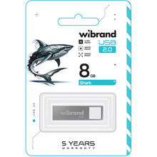 Флеш-драйв Wibrand Shark 8GB USB 2.0 Silver (WI2.0/SH8U4S)