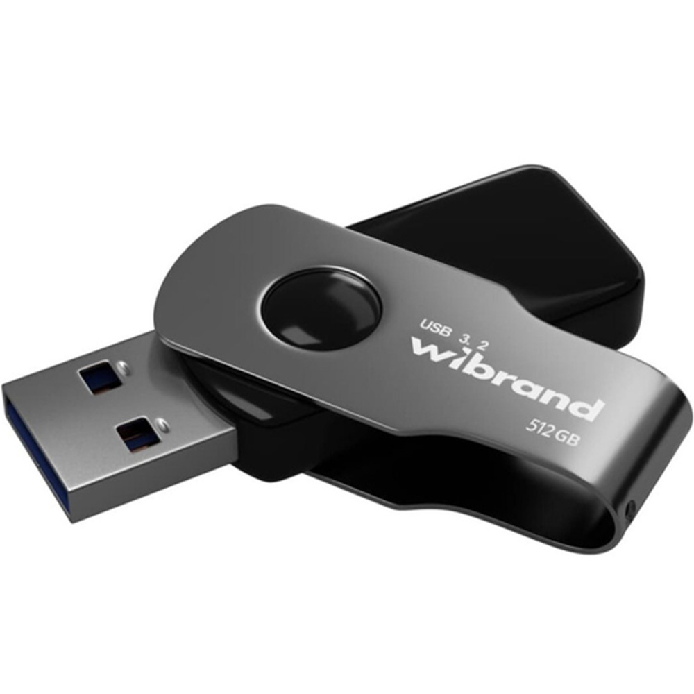 Флеш-драйв WIBRAND USB 3.2 Gen1 Lizard 512GB Black (WI3.2/LI512P9B) Конструкція поворотна