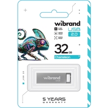 Флеш-драйв WIBRAND 32GB USB 2.0 Chameleon Silver (WI2.0/CH32U6S)