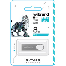 Флеш-драйв WIBRAND Irbis 8Gb USB 2.0 Silver (WI2.0/IR8U3S)