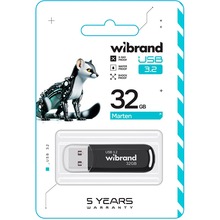 Флеш-драйв WIBRAND Marten 32GB USB 3.2 Gen1 Black (WI3.2/MA32P10B)