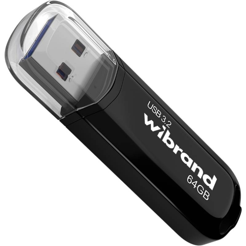 Флеш-драйв Wibrand Marten 64GB USB 3.2 Gen1 Black (WI3.2/MA64P10B) Конструкция съемный колпачок