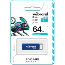 Флеш-драйв WIBRAND Chameleon 64GB USB 2.0 Blue (WI2.0/CH64U6U)