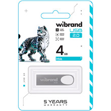 Флеш-драйв WIBRAND USB 2.0 Irbis 4Gb Silver (WI2.0/IR4U3S)