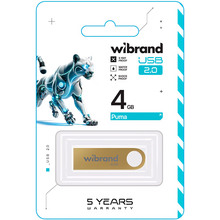 Флеш-драйв WIBRAND USB 2.0 Puma 4Gb Gold (WI2.0/PU4U1G)