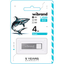 Флеш-драйв WIBRAND USB 2.0 Shark 4Gb Silver (WI2.0/SH4U4S)