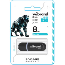 Флеш-драйв WIBRAND Panther 8Gb USB 2.0 Black (WI2.0/PA8P2B)