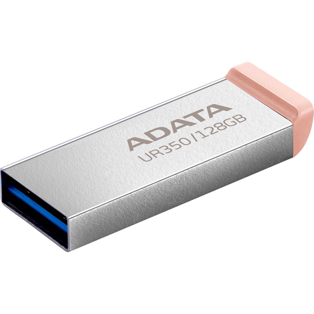 Флеш-драйв ADATA UR 350 128Gb Silver/Beige (UR350-128G-RSR/BG) Конструкция монолит