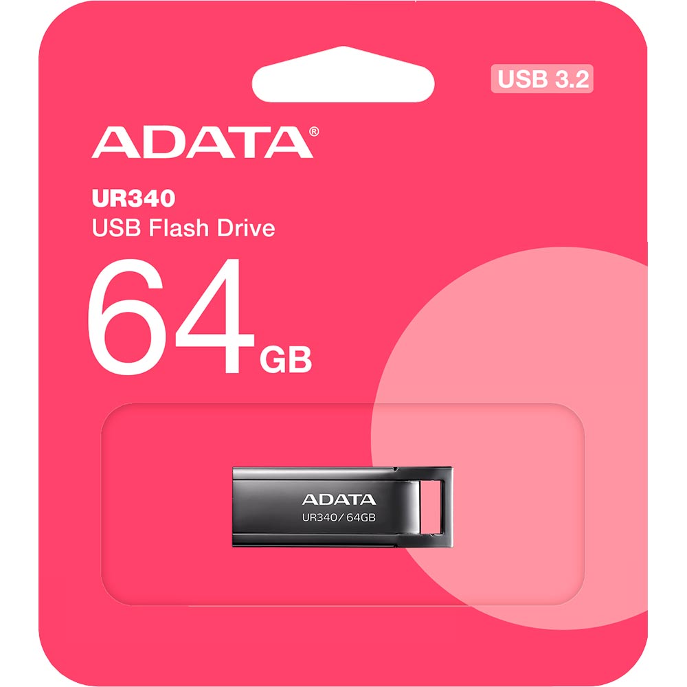 Флеш-драйв ADATA UR340 64Gb Black (AROY-UR340-64GBK) Интерфейс USB 3.1/3.2 Gen 1 Type-A