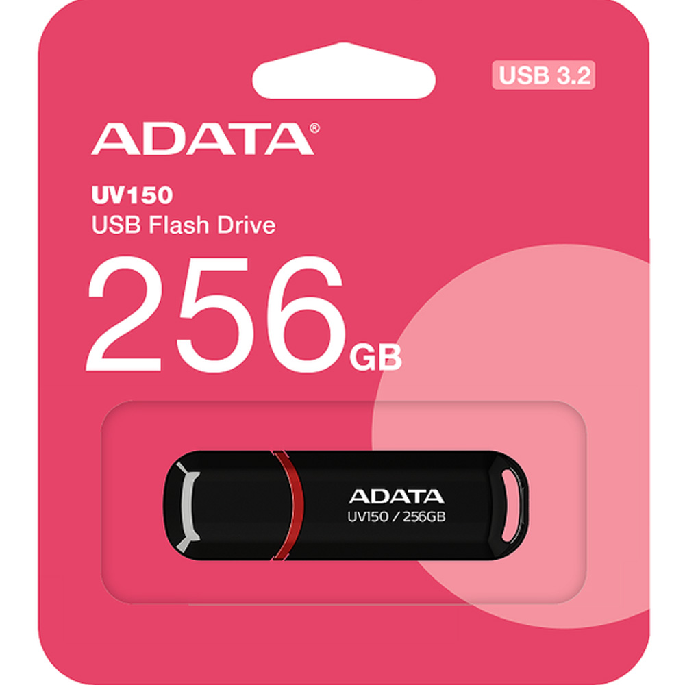 Флеш-драйв ADATA USB 3.2 UV150 256Gb Black (AUV150-256G-RBK) Конструкция съемный колпачок