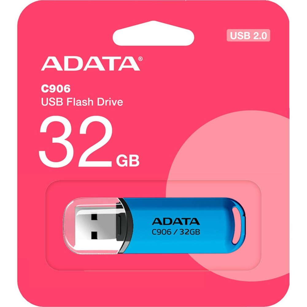 Флеш-драйв ADATA USB 2.0 C906 32Gb Water Blue (AC906-32G-RWB) Конструкция съемный колпачок