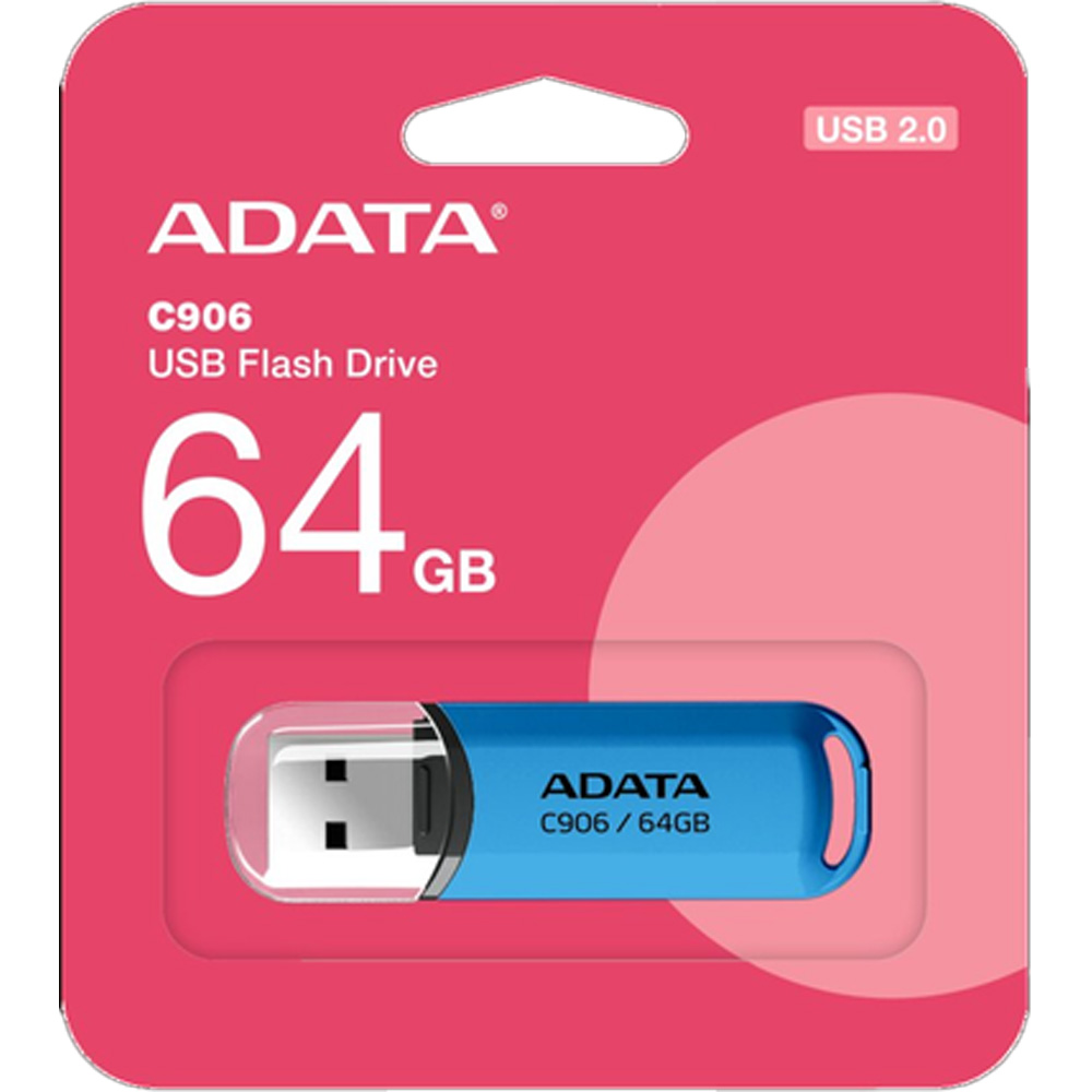 Флеш-драйв ADATA USB 2.0 C906 64Gb Water Blue (AC906-64G-RWB) Матеріал корпуса пластик