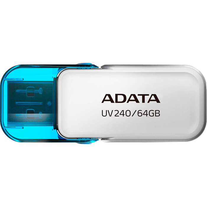 Флеш-драйв ADATA USB 2.0 AUV 240 64Gb White (AUV240-64G-RWH) Конструкція поворотна