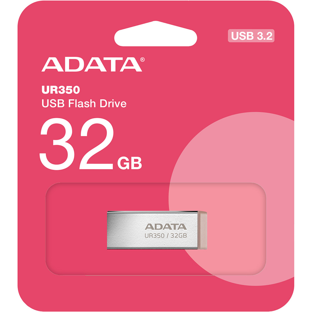 Флеш-драйв ADATA UR 350 32 Gb USB 3.2 Silver/Beige (UR350-32G-RSR/BG) Интерфейс USB 3.2