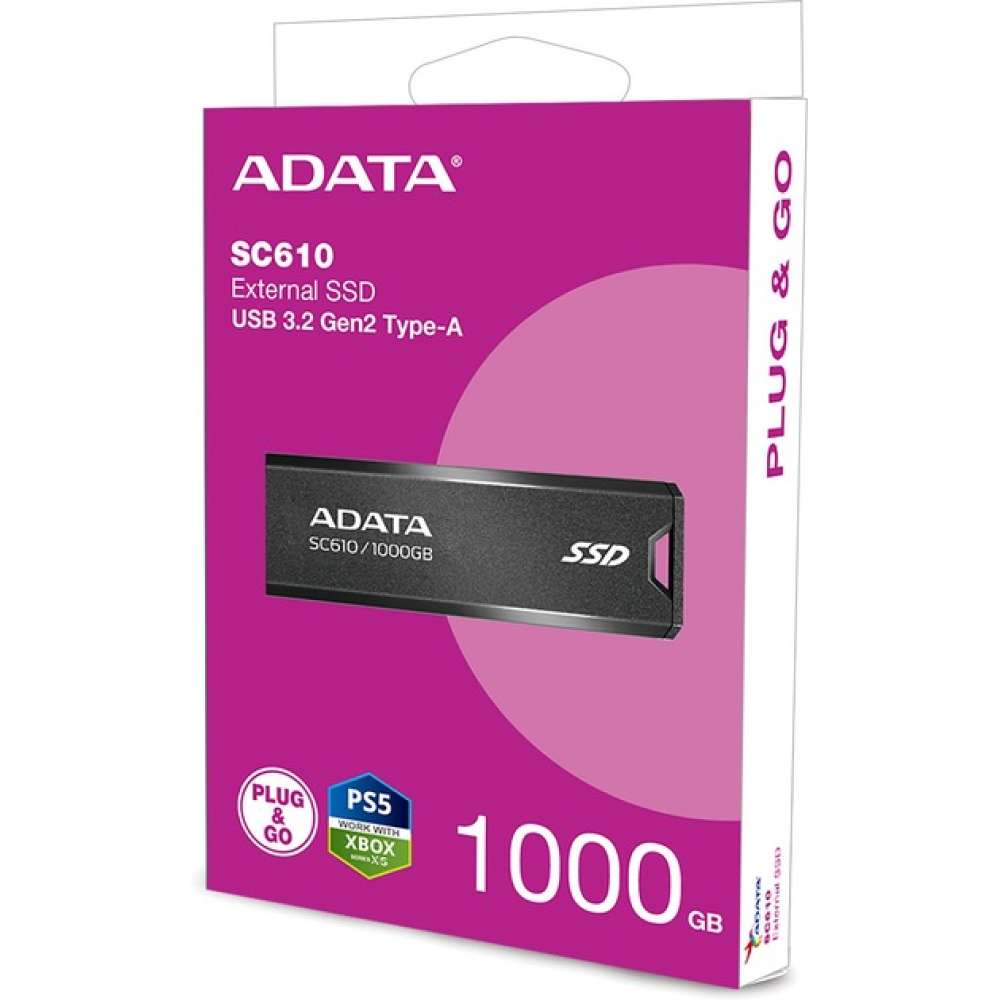 Флеш-драйв ADATA SC610 1TB USB 3.2 Black (SC610-1000G-CBK/RD) Інтерфейс USB 3.2