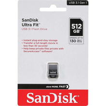Флеш-драйв SANDISK USB 3.1 Ultra Fit 512GB Black (SDCZ430-512G-G46)