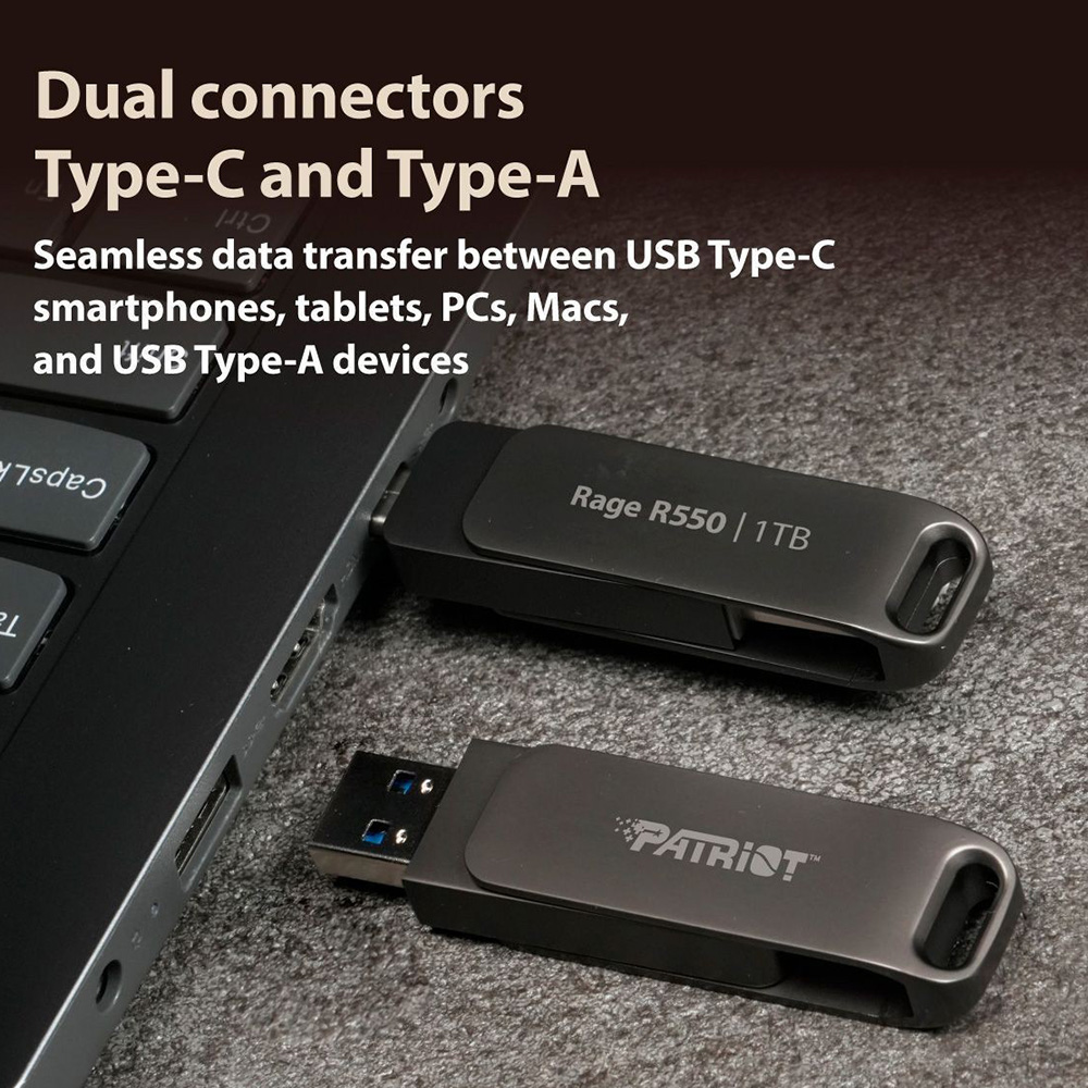 Фото Флеш-драйв PATRIOT USB 3.2 Gen 1 Rage R550 32GB Type-A+C (PE32GR550DSAD)