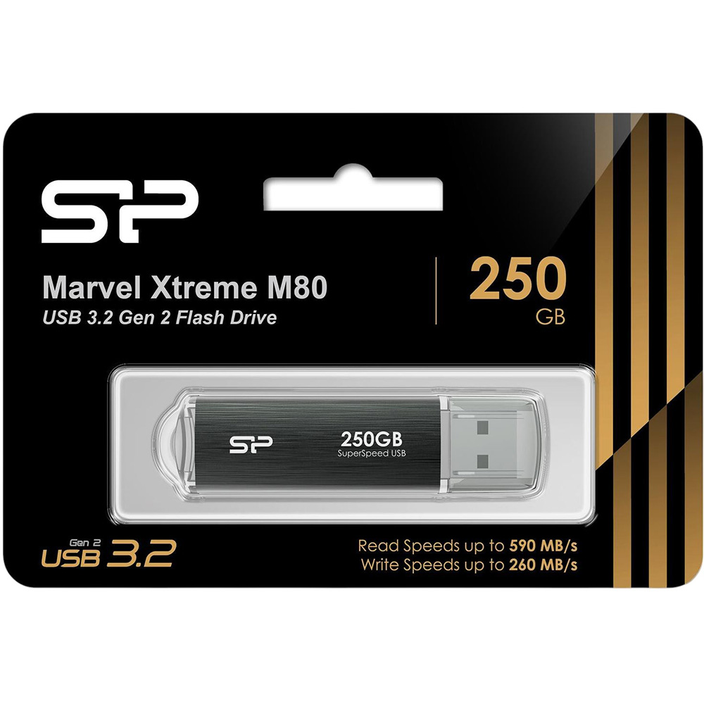 Флеш-драйв SILICON POWER Marvel Xtreme M80 250GB Grey (SP250GBUF3M80V1G) Матеріал корпуса метал