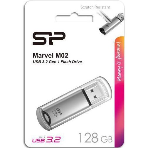 Флеш-драйв SILICON POWER Marvel M02 128GB Silver (SP128GBUF3M02V1S) Матеріал корпуса метал