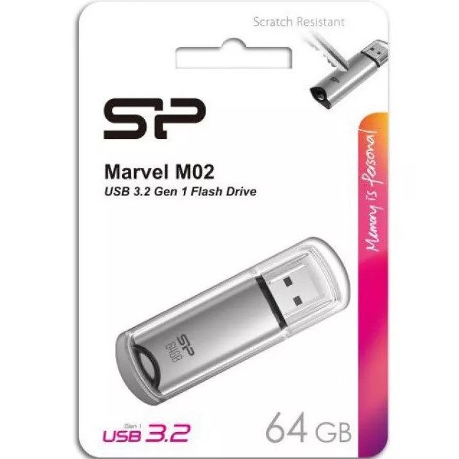 Флеш-драйв SILICON POWER Marvel M02 64GB Silver (SP064GBUF3M02V1S) Материал корпуса металл