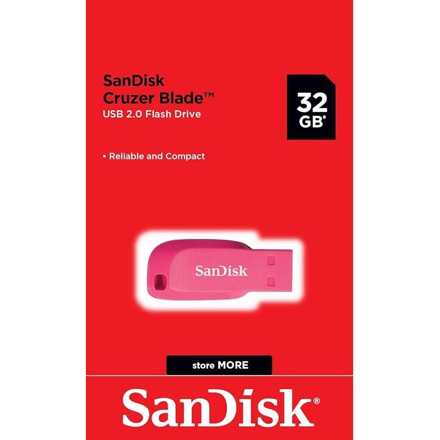 Флеш-драйв SANDISK Cruzer Blade 32GB Pink (SDCZ50C-032G-B35PE) Материал корпуса пластик