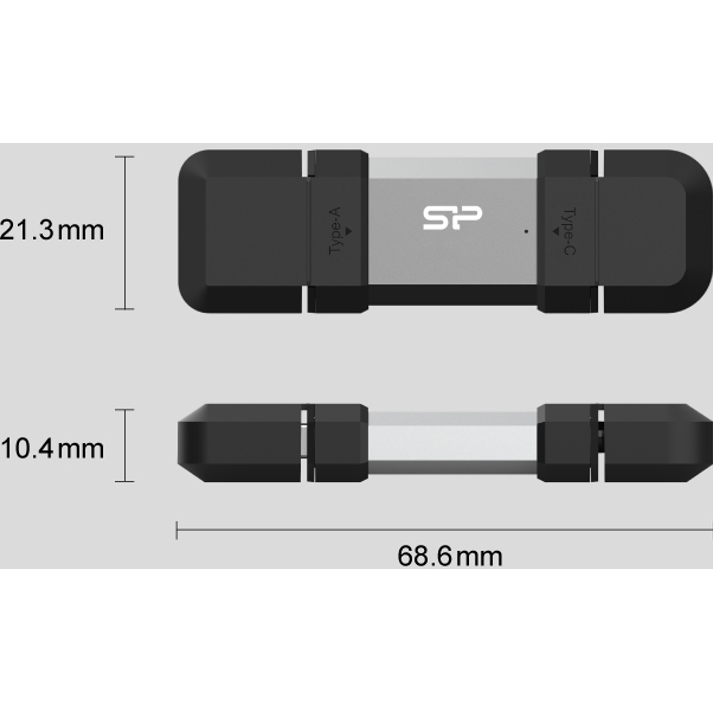 Флеш-драйв SILICON POWER Mobile C51 128GB Silver (SP128GBUC3C51V1S) Об'єм пам'яті 128 Гб