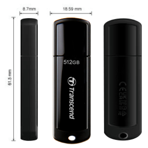 Флеш-драйв TRANSCEND JetFlash 700 256GB Black (TS256GJF700) Объем памяти 256 Гб