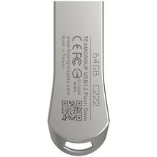 Флеш-драйв TEAM C222 64GB USB3.2 Silver (TC222364GS01)