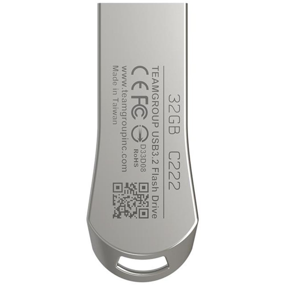 Флеш-драйв TEAM C222 32GB USB3.2 Silver (TC222332GS01) Матеріал корпуса метал