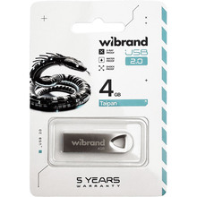 Флеш-драйв WIBRAND Taipan 4Gb Silver (WI2.0/TA4U2S)