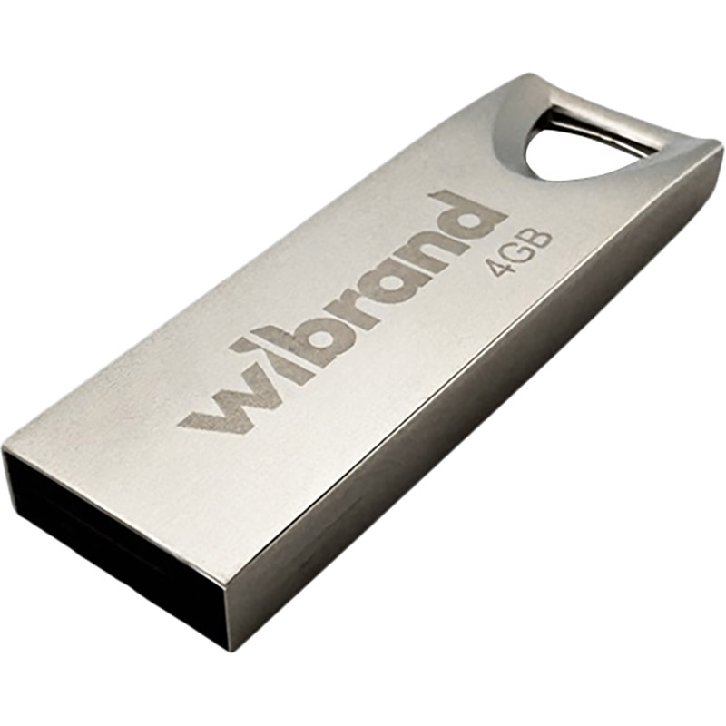 Флеш-драйв WIBRAND Taipan 4Gb Silver (WI2.0/TA4U2S) Конструкция монолит