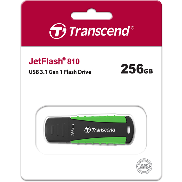 Флеш-драйв TRANSCEND JetFlash 810 256GB USB 3.1 Green (TS256GJF810) Дизайн захищена конструкція
