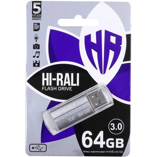 Флеш-драйв HI-RALI Corsair 64GB USB 3.0 Silver (HI-64GB3CORSL) Конструкция съемный колпачок