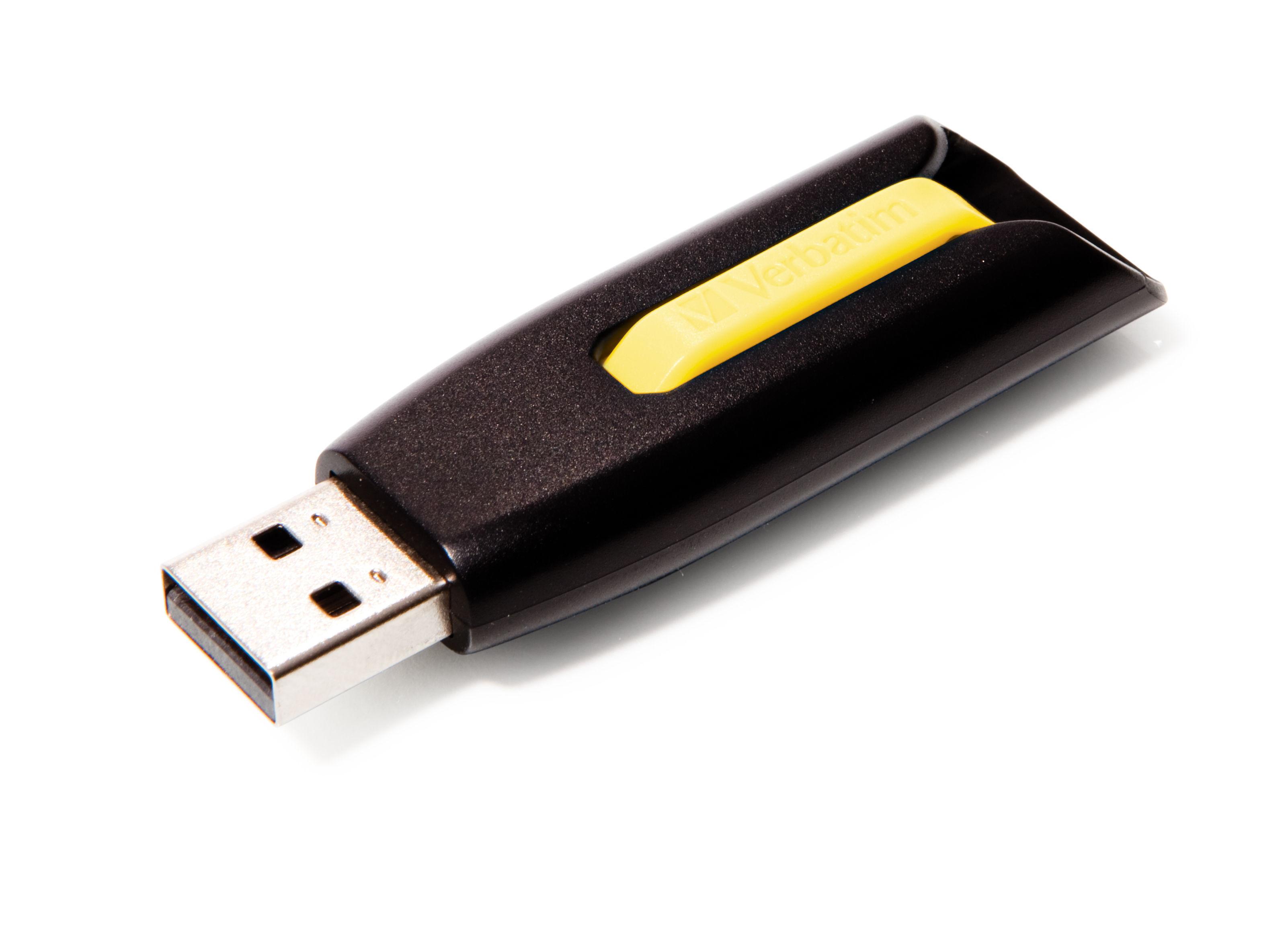 Флеш-драйв VERBATIM SuperSpeed V3 USB 3.0 16GB Yellow Объем памяти 16 Гб