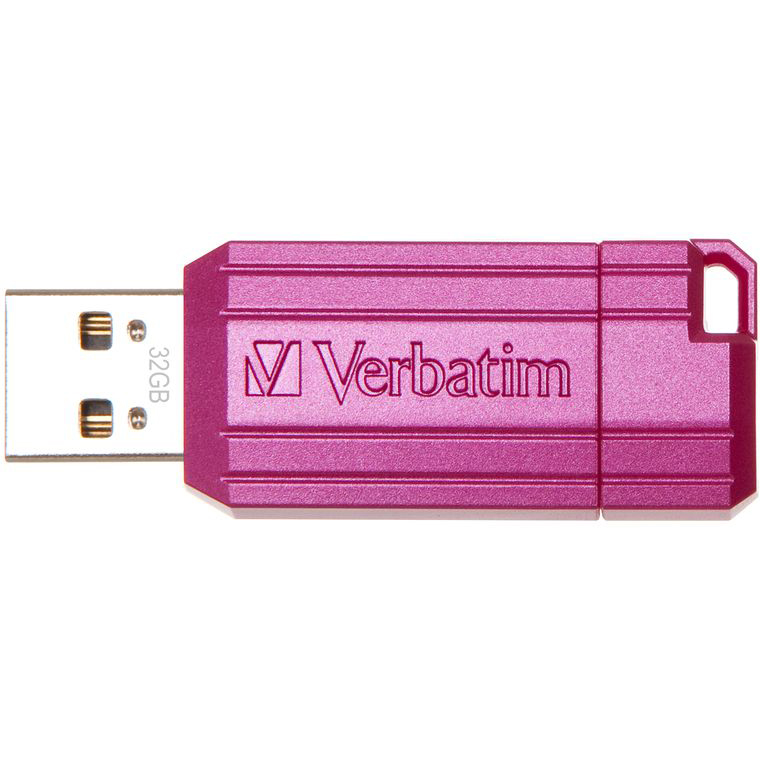 Флеш-драйв VERBATIM STORE'N'GO PIN STRIPE 32 Gb PINK (49056) Конструкция выдвижная