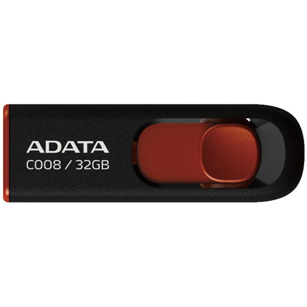 Флеш-драйв A-DATA C008 32 Gb Black/Red (AC008-32G-RKD)