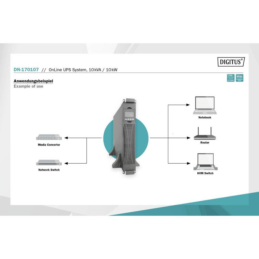 ДБЖ DIGITUS 10kVA/10kW (DN-170107) Потужність 10000