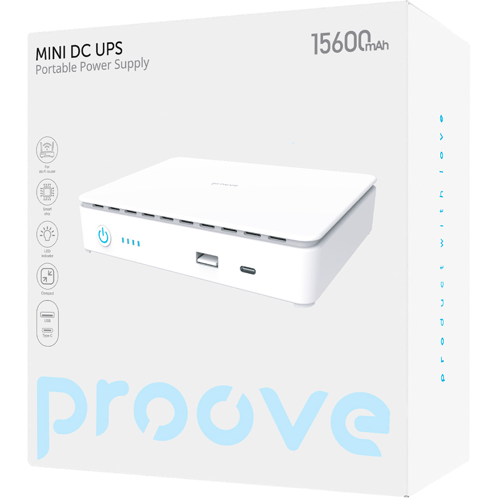 ДБЖ PROOVE Mini DC UPS 15600mAh White (59485white) Потужність 18