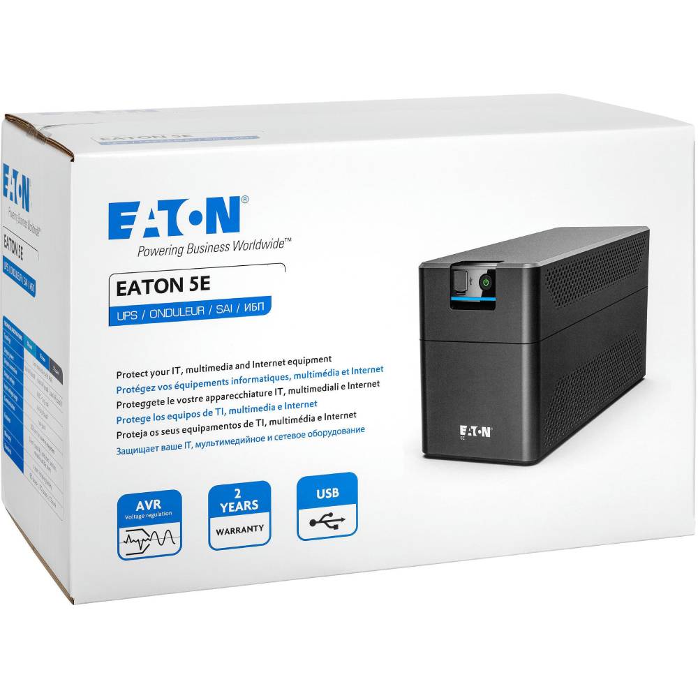 ИБП EATON 5E 2200 USB IEC G2 2200VA/1200W USB 6xIEC Black (5E2200UI) Мощность 1200