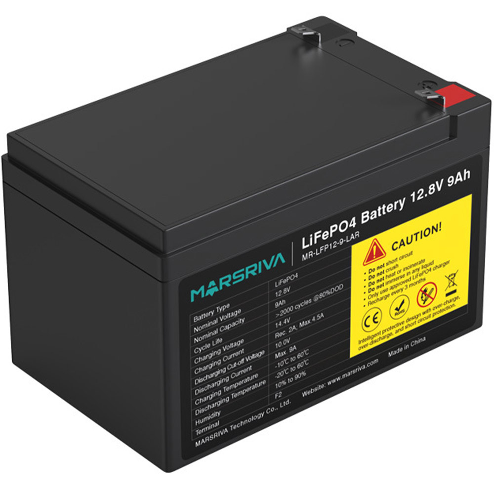 Аккумуляторная батарея MARSRIVA LiFePO4 12.8V 9Ah (MR-LFP12-9-LAR) Размеры 151 х 94 х 95