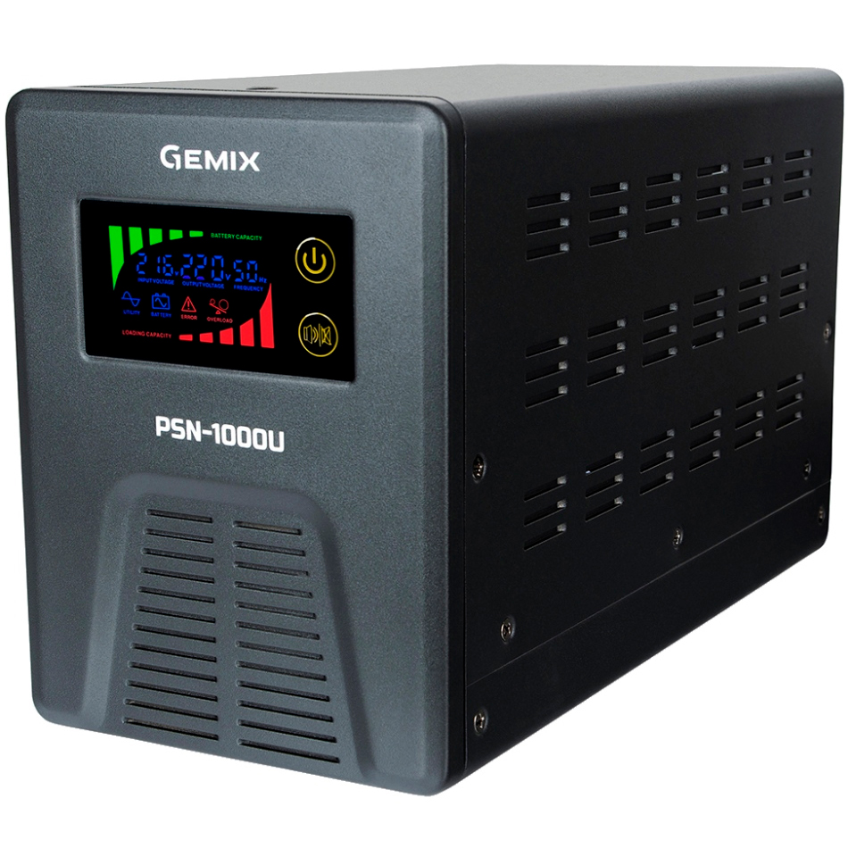 ДБЖ GEMIX PSN-1000U LCD 1000VA/600W (PSN-1000U) Тип лінійно-інтерактивний (line-interactive)