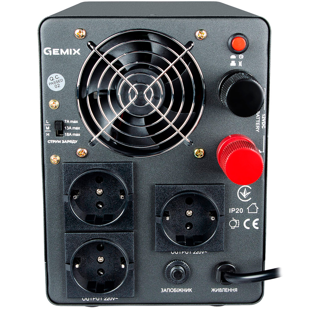 ДБЖ GEMIX PSN-2000U 2000VA/1200W (PSN-2000U) Потужність 2000