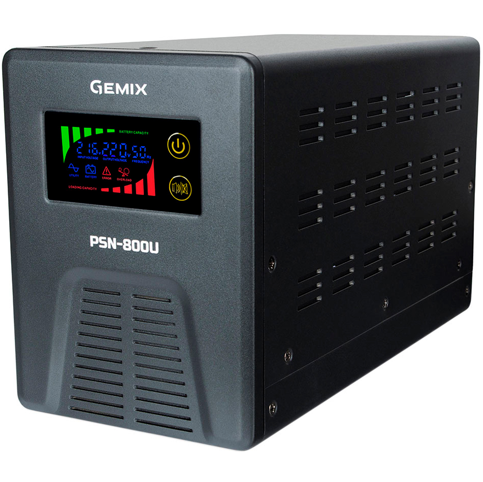 ИБП GEMIX PSN-800U 800VA/480W (PSN-800U) Тип линейно-интерактивный (line-interactive)